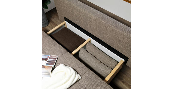 SCHLAFSOFA in Textil Braun, Beige - Beige/Naturfarben, KONVENTIONELL, Holz/Textil (195/90/90cm) - Cantus