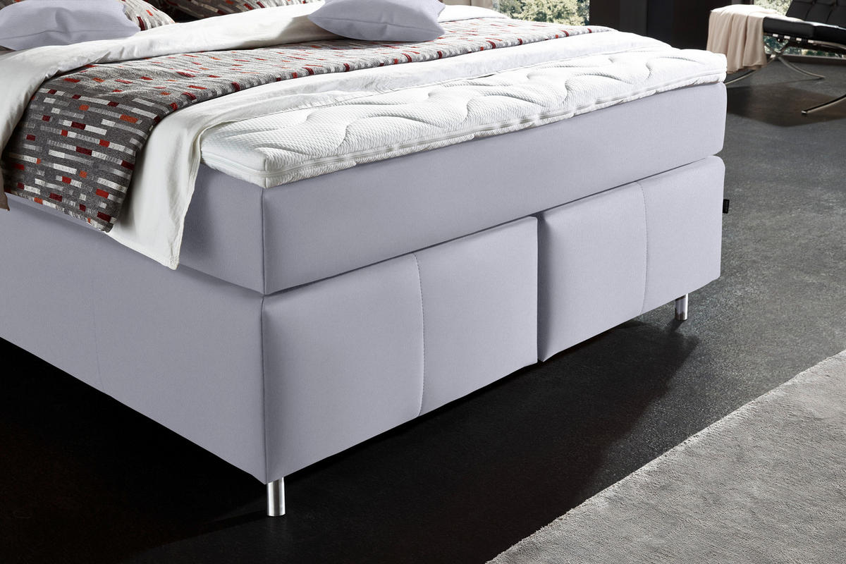 BOXSPRINGBETT 140/200 cm  in Grau  - Alufarben/Grau, KONVENTIONELL, Textil/Metall (140/200cm) - Dieter Knoll