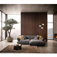 ECKSOFA in Flachgewebe Graubraun  264/185 cm  - Graubraun/Schwarz, Design, Kunststoff/Textil (264/185cm) - Emilio Belluti