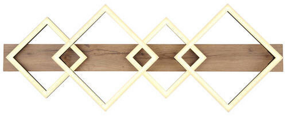 LED-DECKENLEUCHTE 30 W    82/31/8,5 cm  - Dunkelbraun/Opal, Natur, Holzwerkstoff/Kunststoff (82/31/8,5cm) - Globo