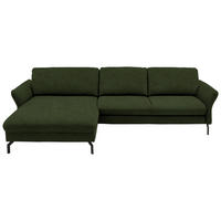 ECKSOFA in Velours Waldgrün  - Waldgrün/Schwarz, Design, Textil/Metall (179/306cm) - Beldomo System