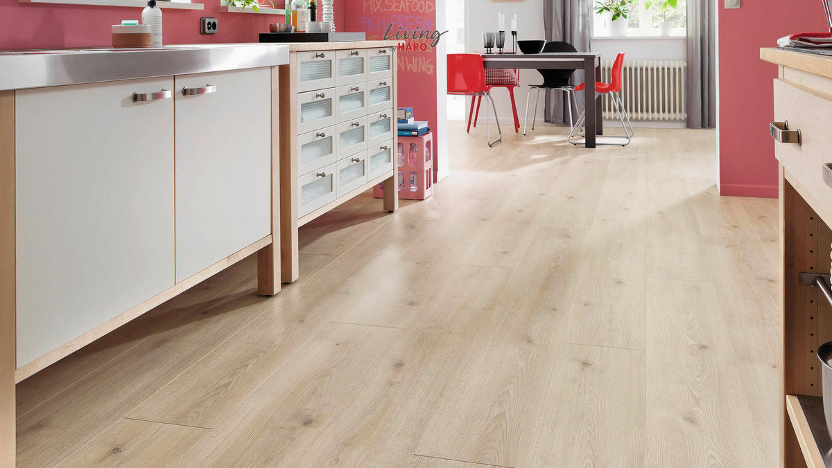 LAMINATBODEN  per  m² - Eichefarben/Weiß, Natur, Holzwerkstoff (220/24,3/0,8cm) - Living by HARO