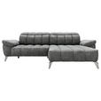 ECKSOFA in Chenille Dunkelgrau  266/105-178 cm  - Edelstahlfarben/Dunkelgrau, Design, Textil/Metall (266/105-178cm) - Xora