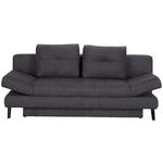 SCHLAFSOFA Sisi in Flachgewebe Dunkelgrau  - Dunkelgrau/Schwarz, Design, Textil/Metall (200/85/90cm) - Novel