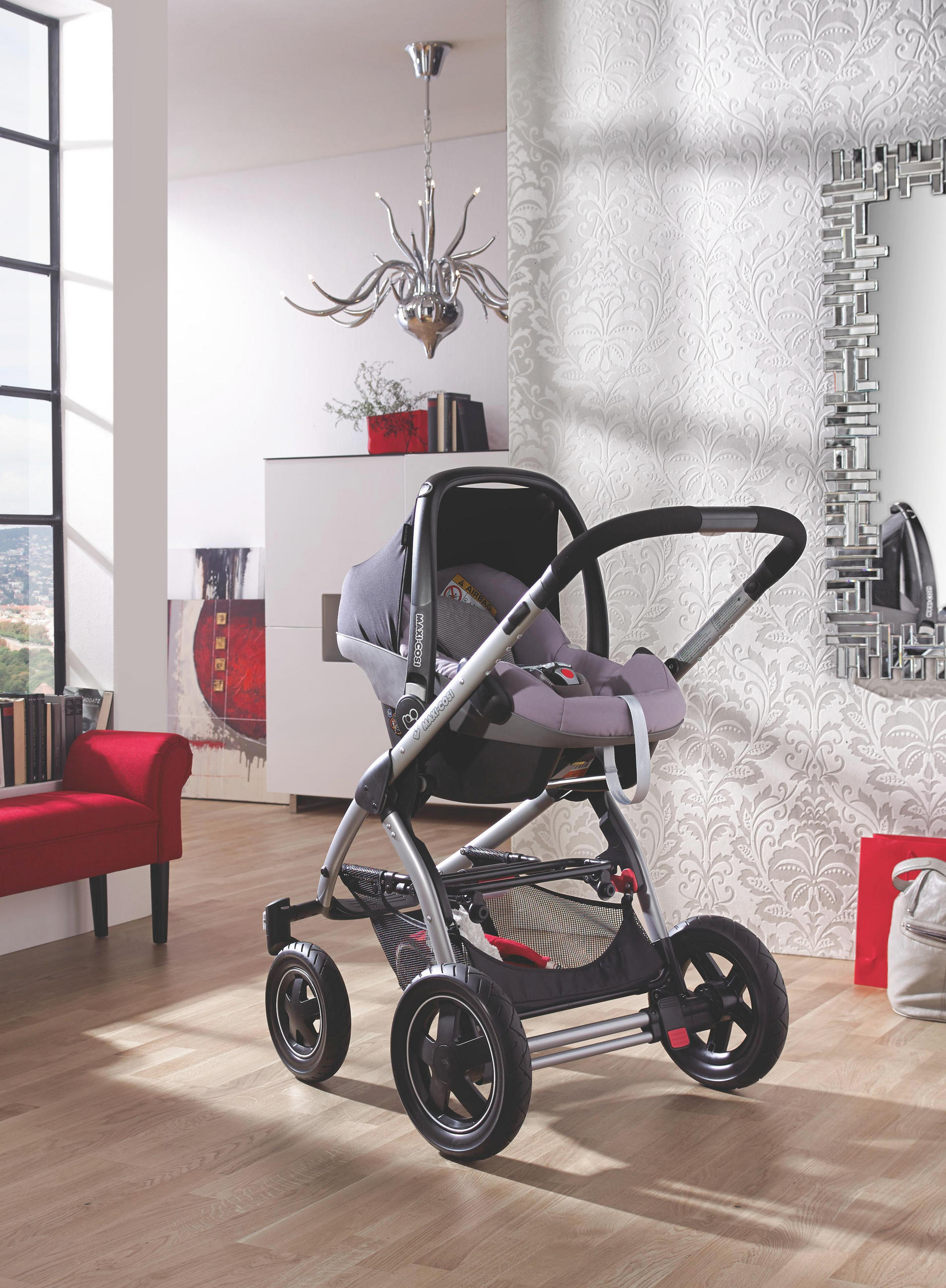 KINDERWAGENSET Mura 4 Plus - Silberfarben/Hellgrau, KONVENTIONELL, Kunststoff/Textil (94,5/65/100,5cm) - MAXI-COSI