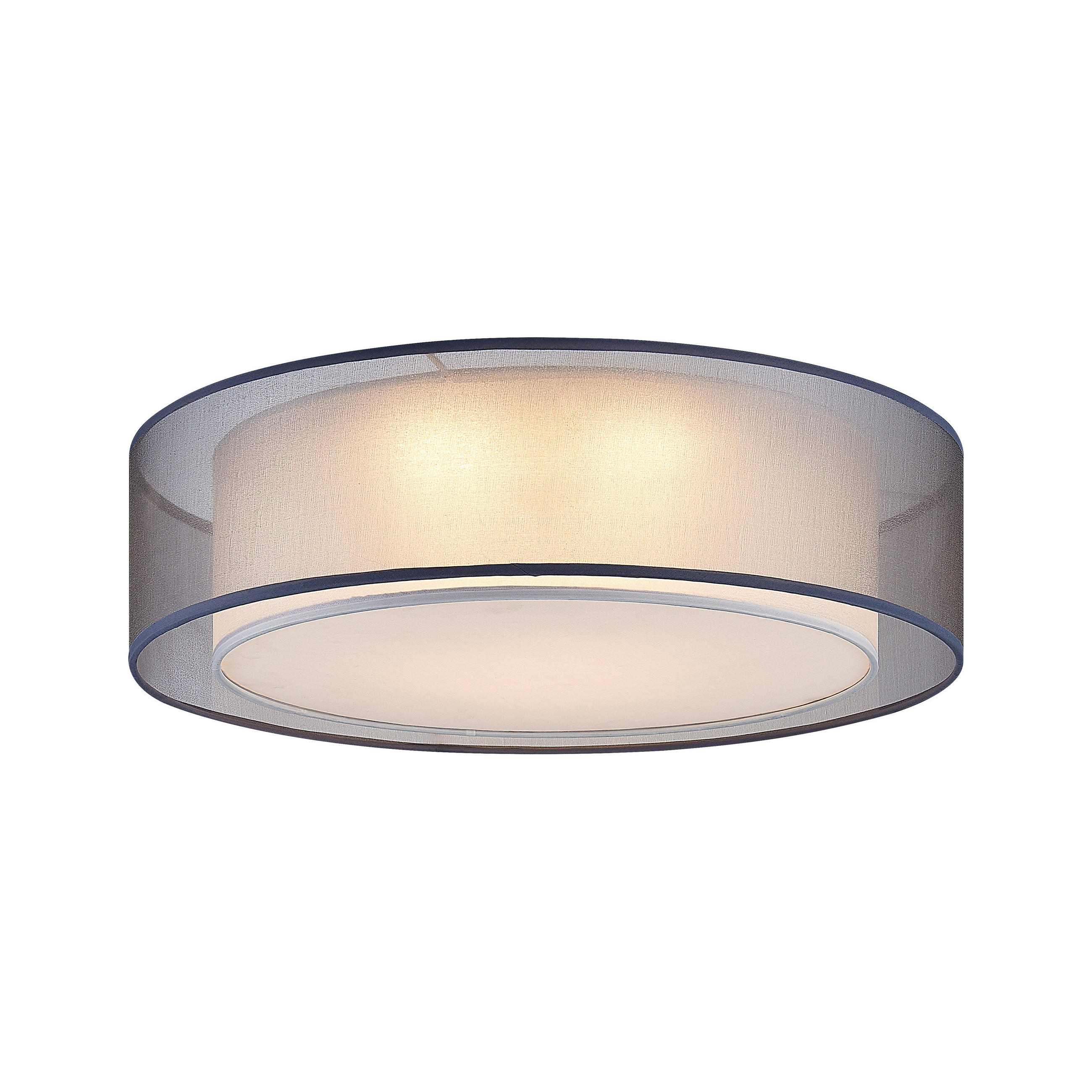 DECKENLEUCHTE CHLOE 50/15,5 cm  - Grau, Basics, Textil/Metall (50/15,5cm)