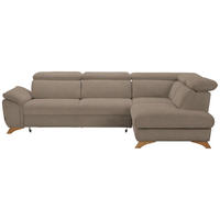 ECKSOFA in Flachgewebe Beige  - Eichefarben/Beige, Modern, Holz/Textil (287/212cm) - Valnatura