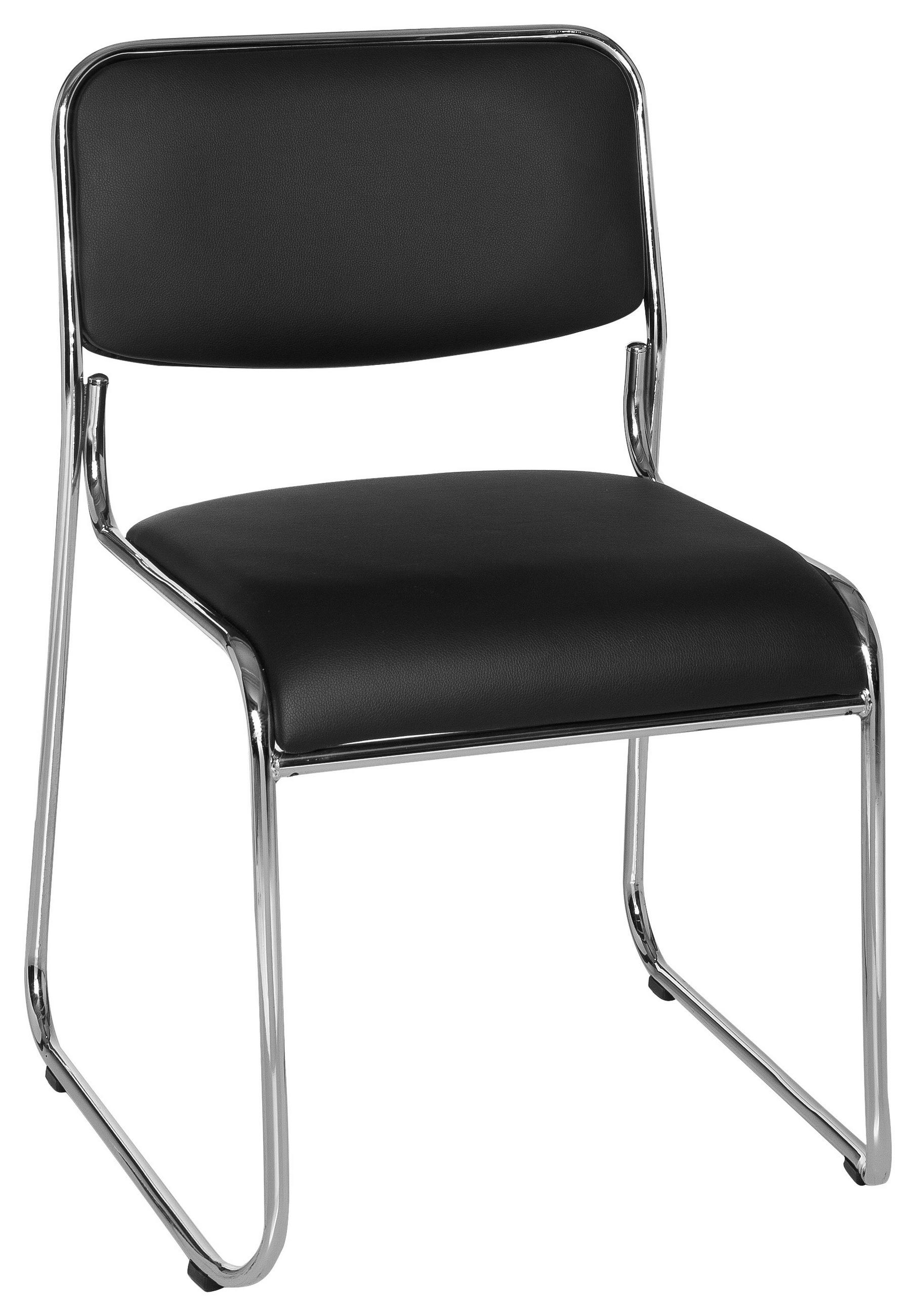 BESUCHERSTUHL Schwarz  - Chromfarben/Schwarz, MODERN, Textil/Metall (41/84/52cm) - MID.YOU