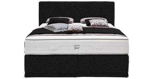 BOXSPRINGBETT 180/200 cm  in Schwarz  - Schwarz, KONVENTIONELL, Textil (180/200cm) - Ambiente