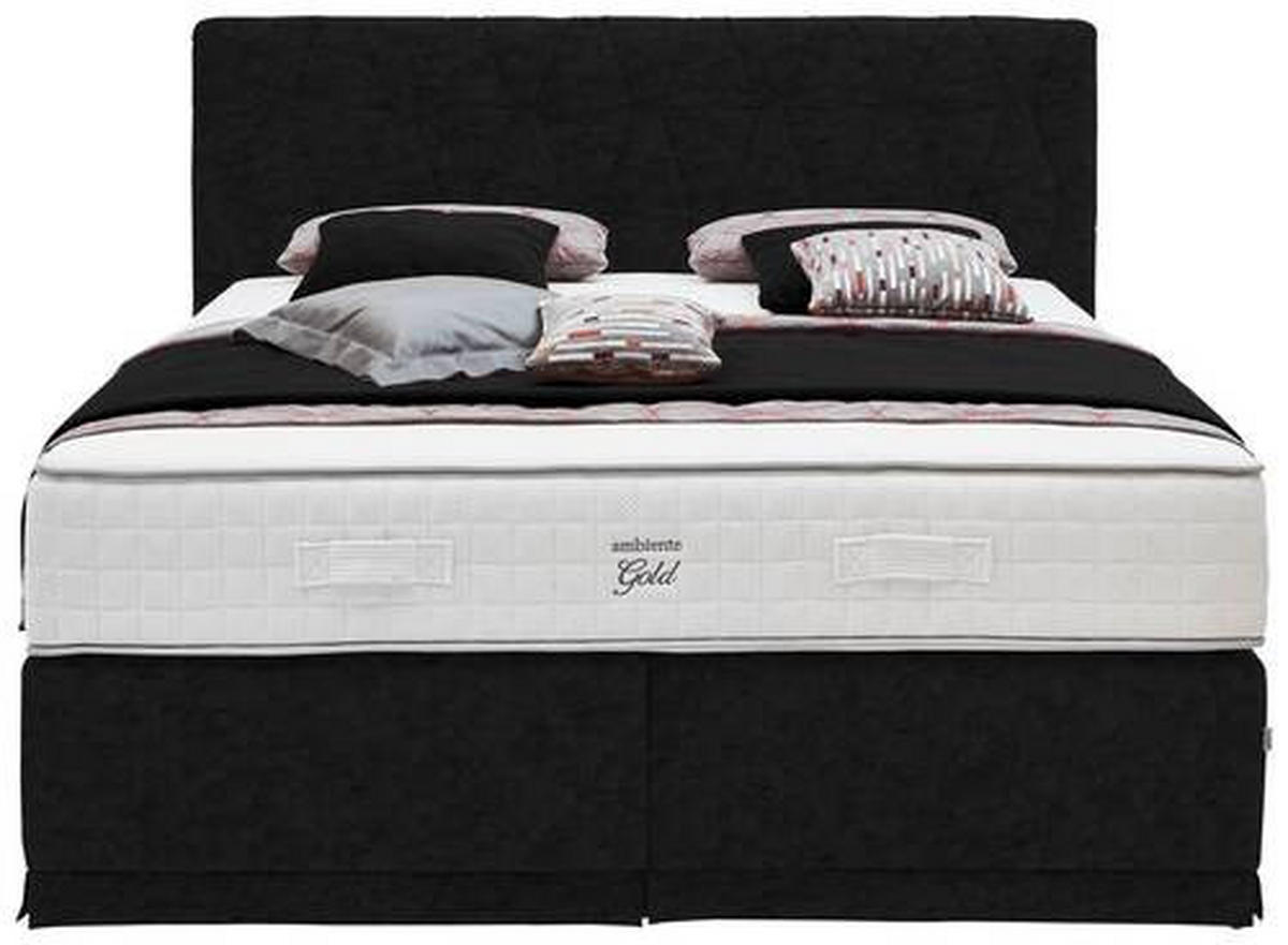 BOXSPRINGBETT 180/200 cm  in Schwarz  - Schwarz, KONVENTIONELL, Textil (180/200cm) - Ambiente