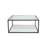COUCHTISCH Sicherheitsglas, Klarglas, Spiegelglas 80/80/35 cm quadratisch Schwarz  - Schwarz, Design, Glas/Metall (80/80/35cm) - MID.YOU