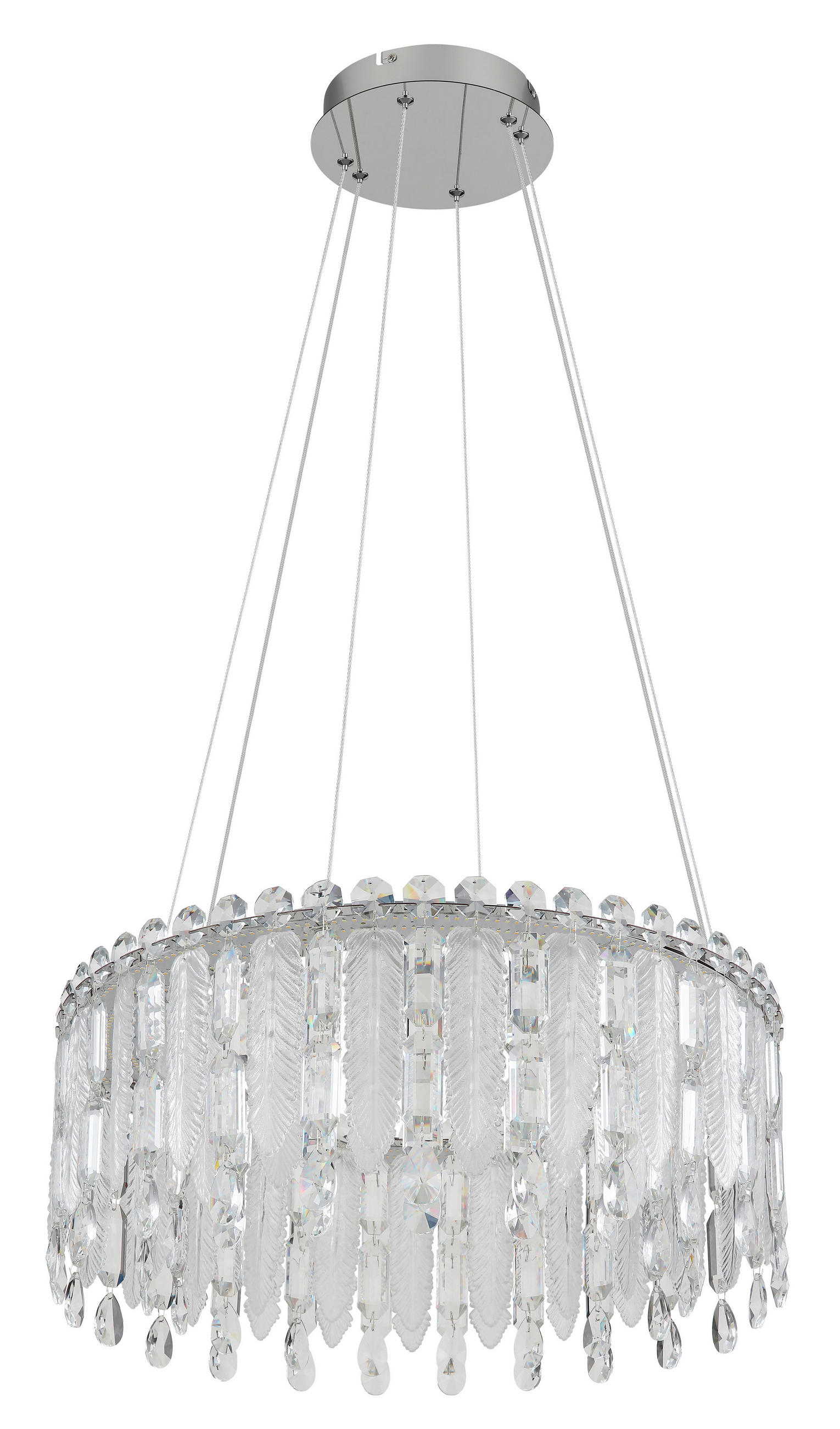 LED-HÄNGELEUCHTE 59,5/120 cm   - Klar/Chromfarben, Design, Glas/Textil (59,5/120cm)