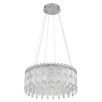 LED-HÄNGELEUCHTE 59,5/120 cm  - Klar/Chromfarben, Design, Glas/Textil (59,5/120cm)