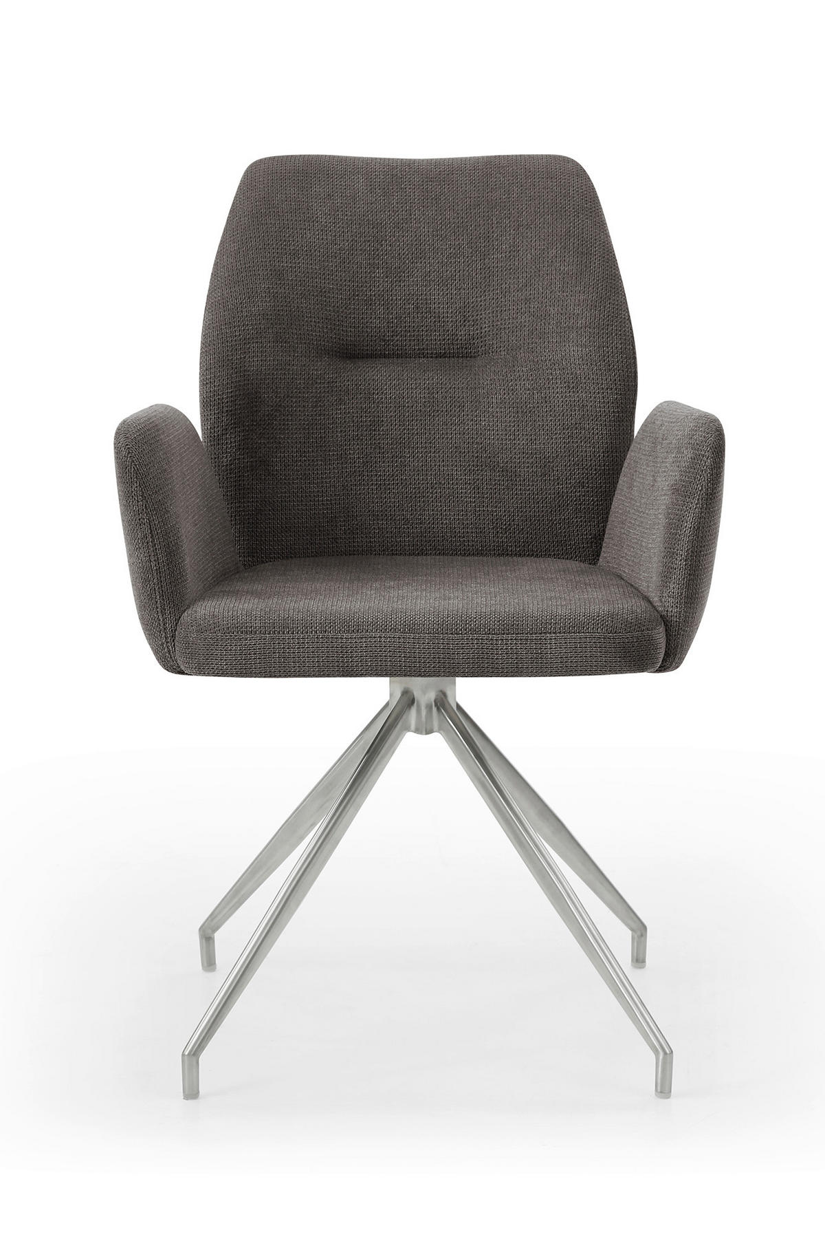 OTOČNÁ STOLIČKA, štruktúra, tmavosivá - strieborná/tmavosivá, Modern, kov/textil (60/89/62cm) - Livetastic