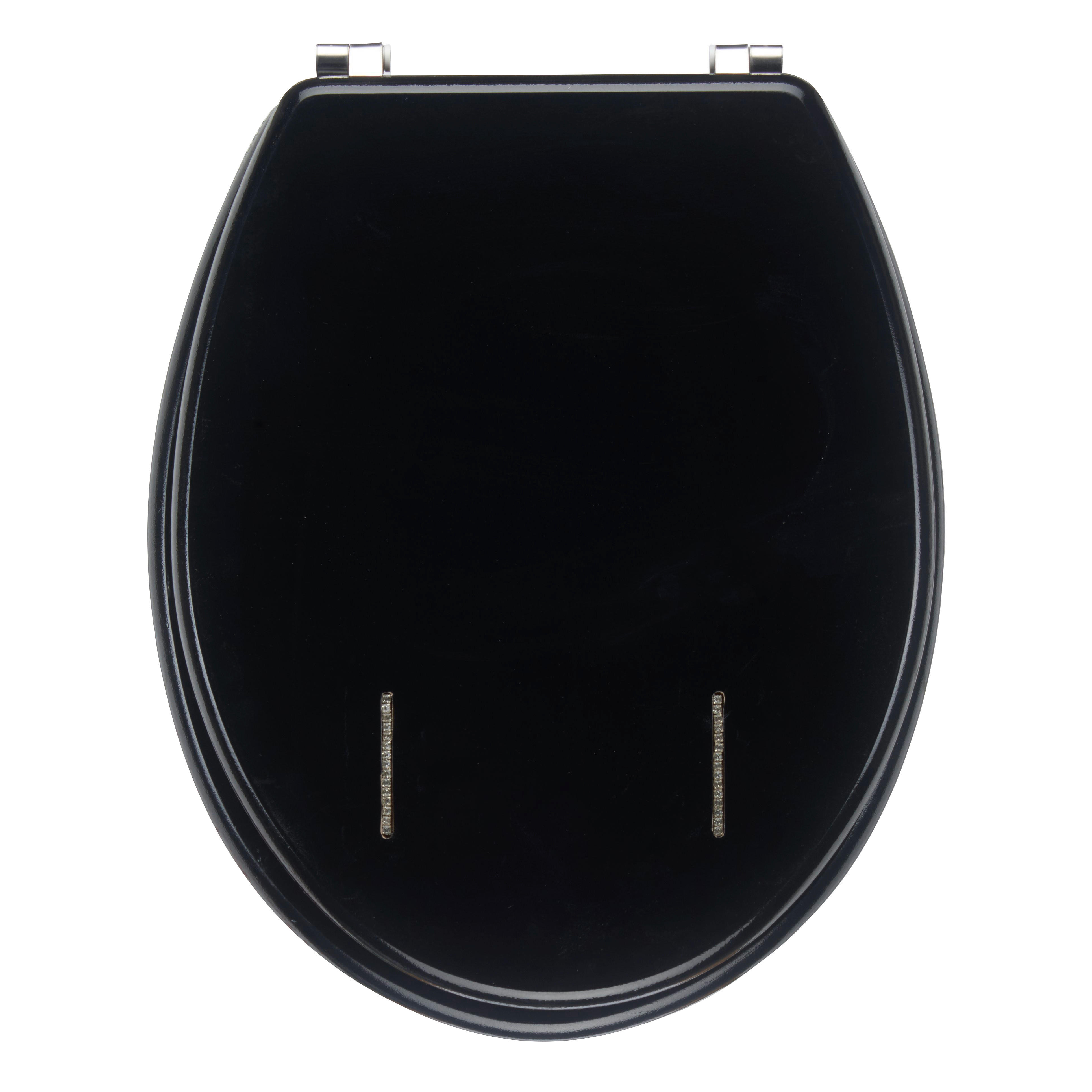 WC-SITZ Schwarz  - Schwarz, Basics, Kunststoff (45/36/5cm)