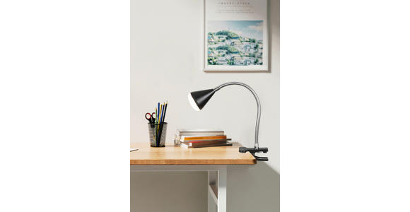 LED-KLEMMLEUCHTE 42/6/10 cm - Chromfarben/Transparent, Basics, Kunststoff/Metall (42/6/10cm) - Boxxx