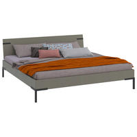 BETT 200/200 cm,  in Grau, Grün  - Schwarz/Grau, Design, Metall (200/200cm) - Xora