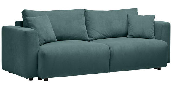 SCHLAFSOFA in Cord Blau  - Blau/Schwarz, Design, Kunststoff/Textil (250/92/105cm) - Carryhome