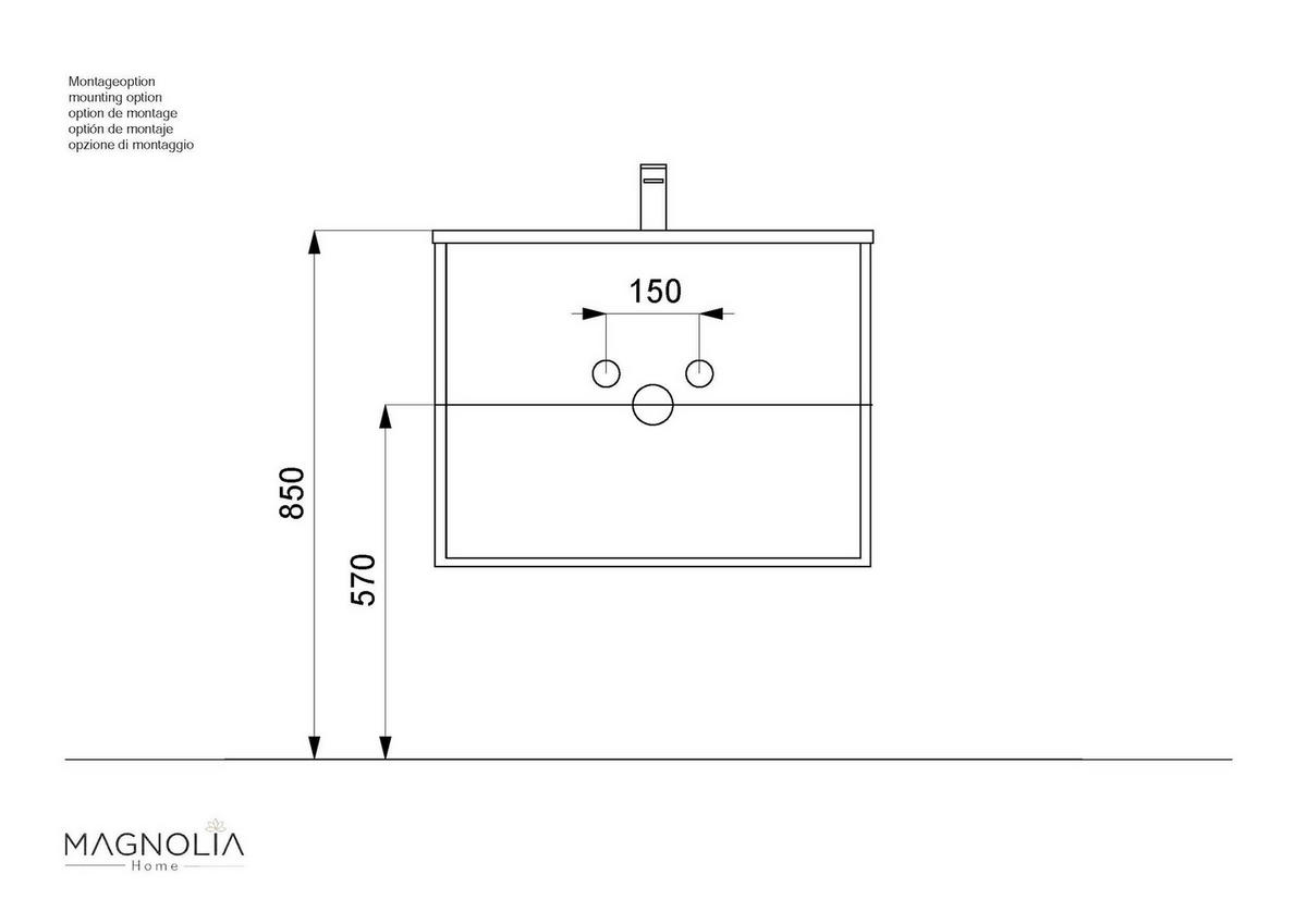WASCHTISCHKOMBI 71 cm  - Weiß Hochglanz/Weiß, Basics, Keramik/Holzwerkstoff (71cm) - MID.YOU