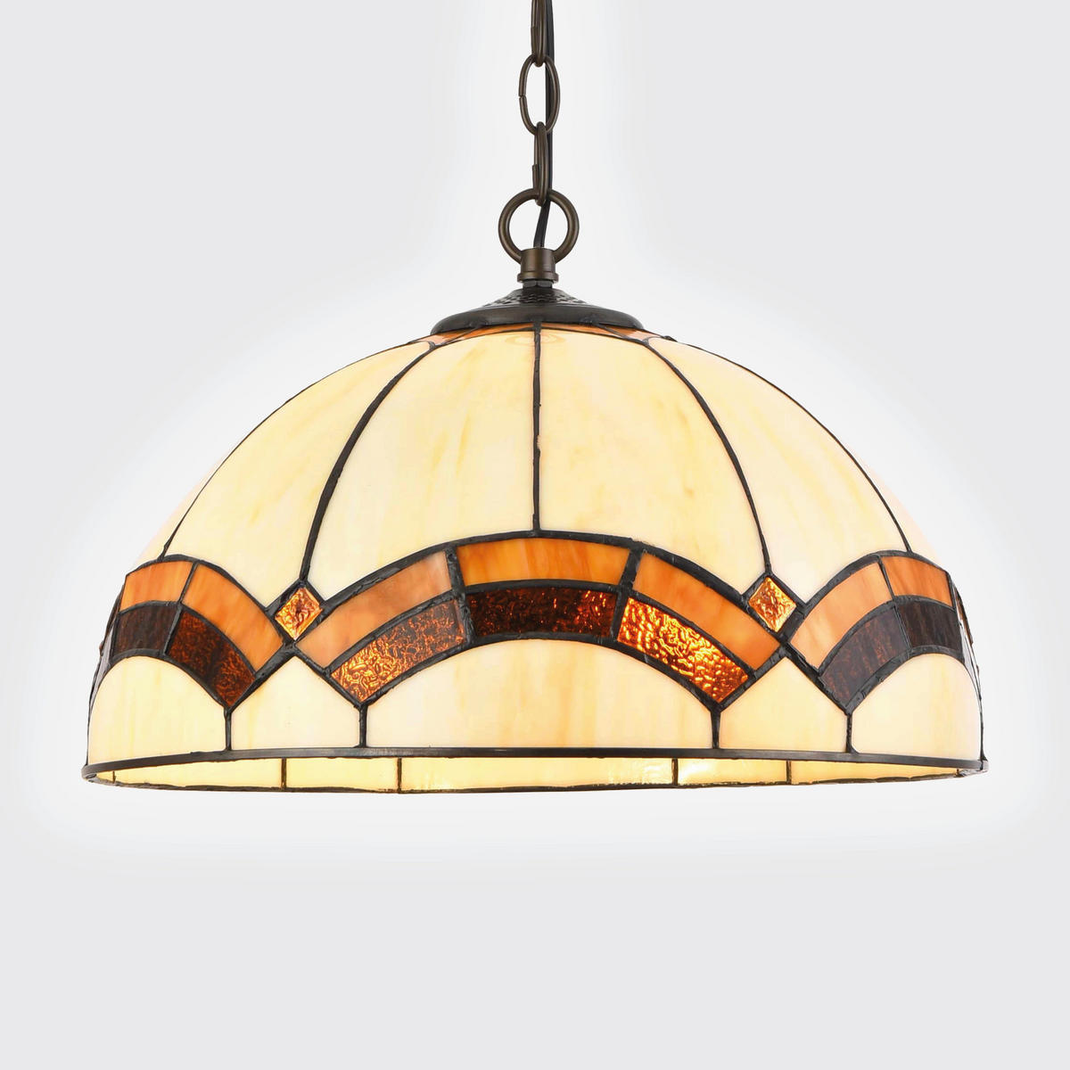 ASZTALI LÁMPA - barna/többszínű, Basics, Üveg/fém (40/23/40cm)