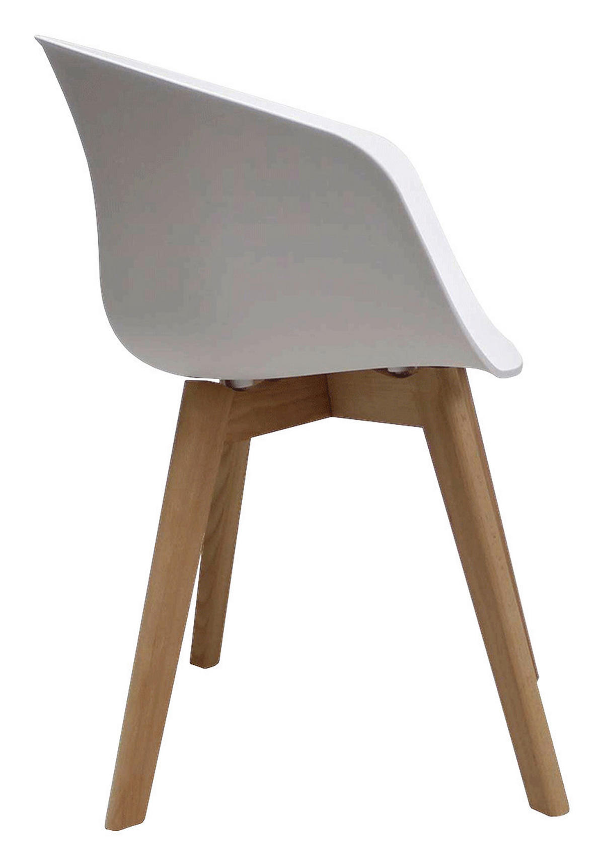 SADA ŽIDLÍ S PODRUČKAMI 4 kusy - bílá/přírodní barvy, Moderní, dřevo/plast (60/78,5/44cm) - MID.YOU