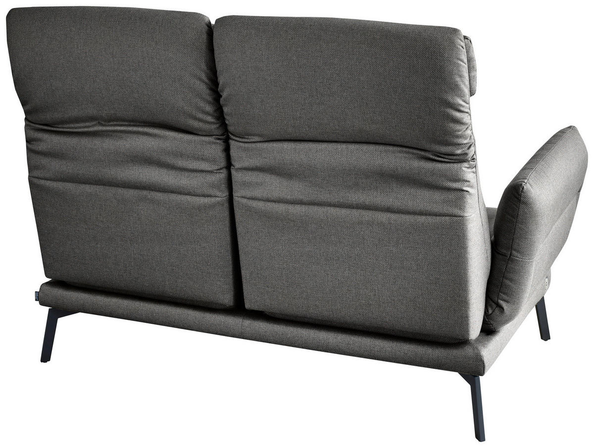 2-SITZER-SOFA Flachgewebe Dunkelgrau  - Dunkelgrau/Schwarz, Design, Textil/Metall (178-226/83-113/96-177cm) - Dieter Knoll