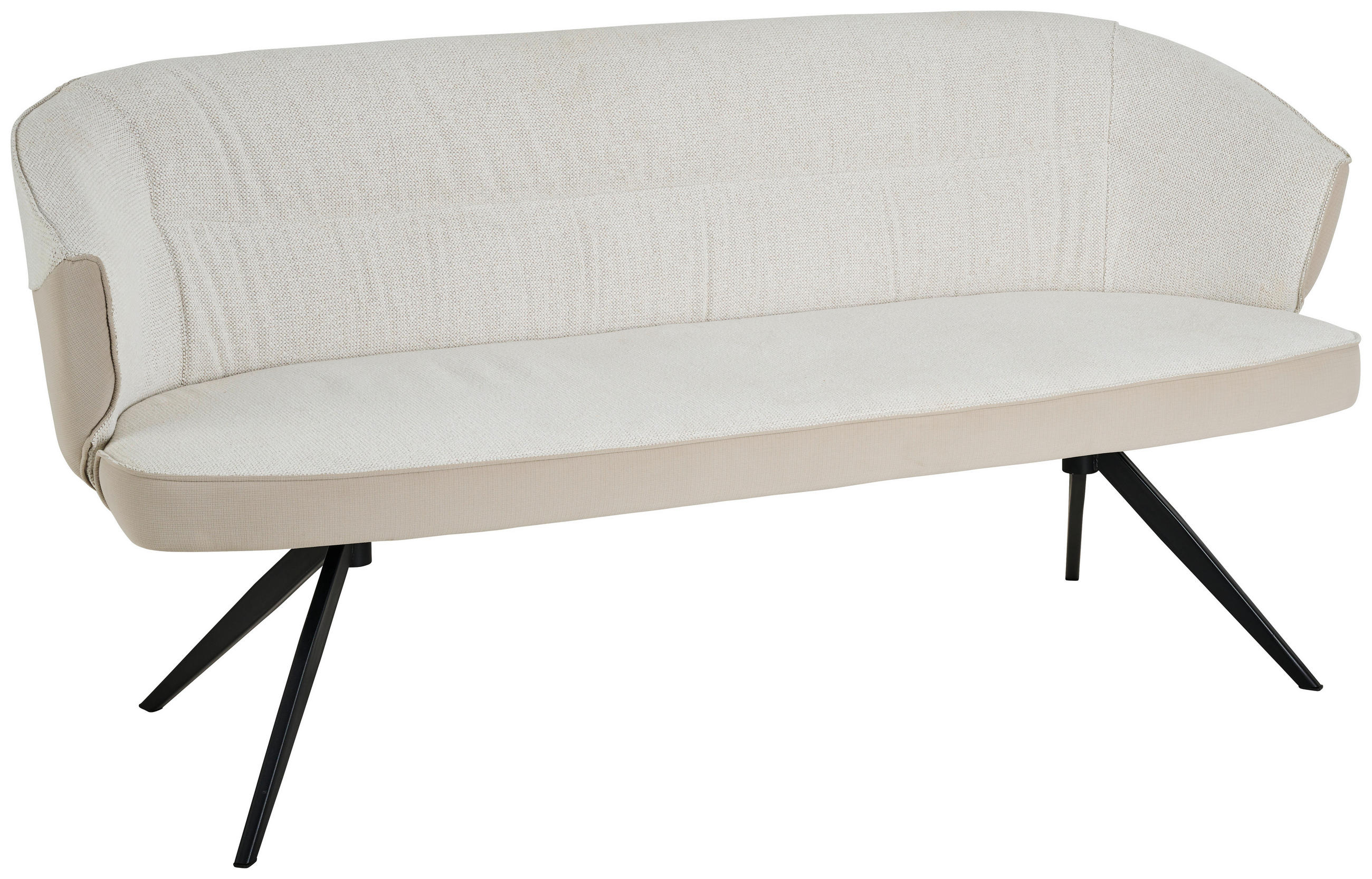 SITZBANK 180/86/71 cm Leinenoptik Schwarz, Beige, Cappuccino Pappel Sperrholz  - Beige/Schwarz, LIFESTYLE, Holz/Textil (180/86/71cm) - Livetastic