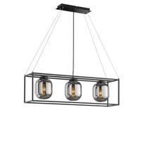 HÄNGELEUCHTE  90/160/20 cm   - Schwarz, Design, Glas (90/160/20cm) - Fischer & Honsel