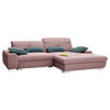 ECKSOFA Rosa Flachgewebe  - Chromfarben/Rosa, Design, Textil/Metall (276/198cm) - SetOne by Musterring