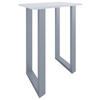 BARBORD i metall, trämaterial  80/102/50 cm  - vit/silver, Klassisk, metall/trämaterial (80/102/50cm)