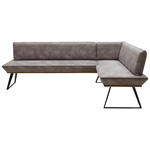 ECKBANK 243/163 cm  in Schwarz, Eichefarben, Graubraun  - Eichefarben/Graubraun, Design, Holz/Textil (243/163cm) - Voleo