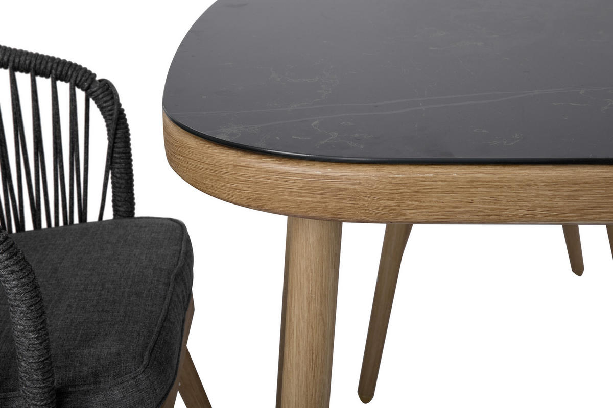 GARTENSET 7-teilig  - Grau, MODERN, Glas/Textil (63/160/58/90/77,5/73,5cm) - Ambia Garden