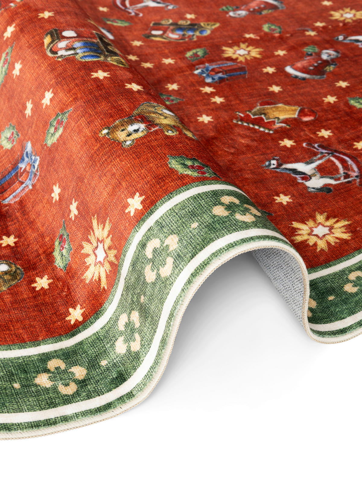 TEPPICH  Wohnzimmer 160 cm Toy's Delight Nostalgic Noel Grün, Rot rund  - Rot/Grün, Design, Kunststoff/Textil (160cm) - Villeroy & Boch