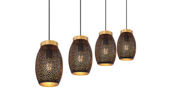HÄNGELEUCHTE 90/15/120 cm - Goldfarben/Schwarz, Design, Kunststoff/Metall (90/15/120cm) - Novel