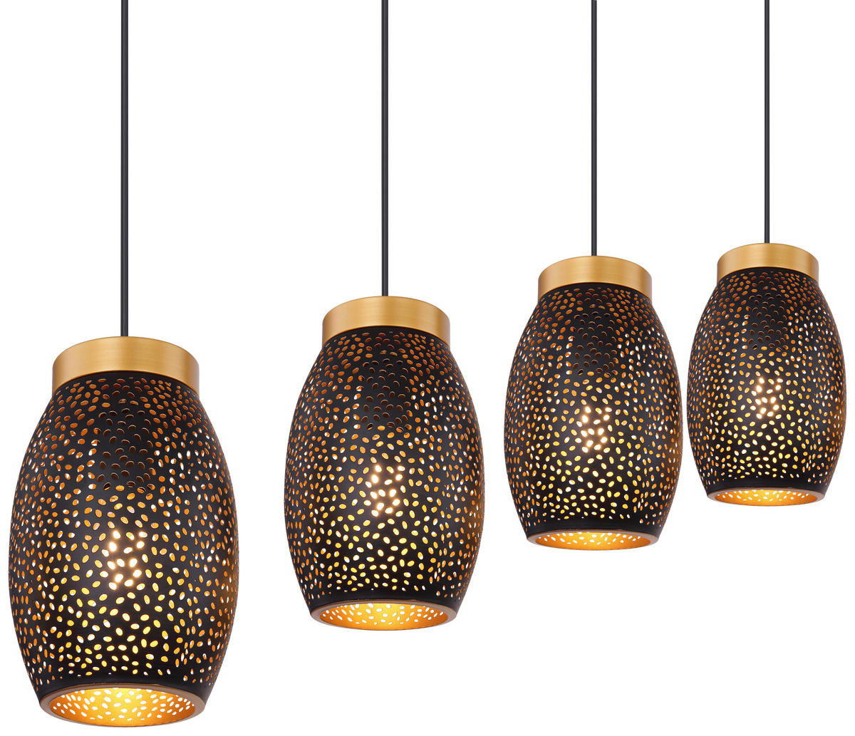 HÄNGELEUCHTE 90/15/120 cm   - Goldfarben/Schwarz, Design, Kunststoff/Metall (90/15/120cm) - Novel