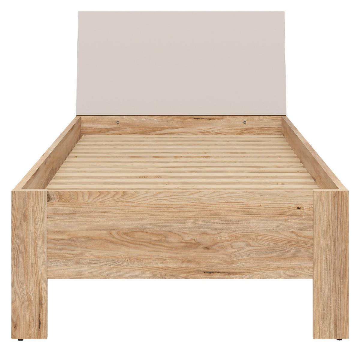 BETT 90/200 cm,  in Eichefarben, Kaschmir,  - Kaschmir/Eichefarben, Basics (90/200cm) - Milino