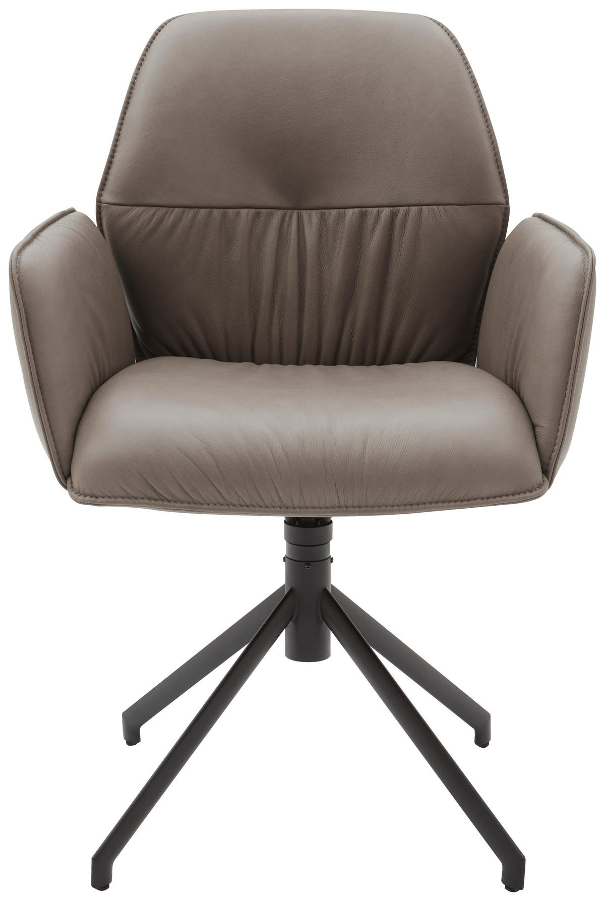 ARMLEHNSTUHL  in Echtleder pigmentiert  - Taupe/Schwarz, Design, Leder (66/89/66cm) - Dieter Knoll