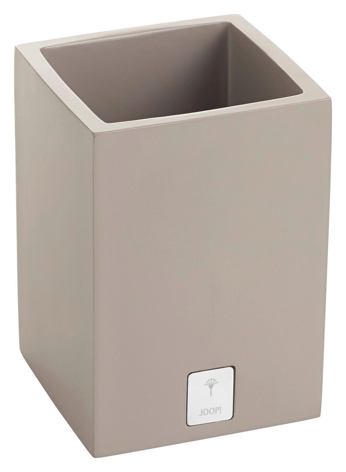 ZAHNPUTZBECHER Bathline  - Beige/Grau, Design, Kunststoff (7,5/11/7,5cm) - Joop!