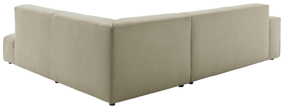 ECKSOFA in Cord Sandfarben  270/210 cm  - Sandfarben/Schwarz, Design, Kunststoff/Textil (270/210cm) - Pure Home Lifestyle