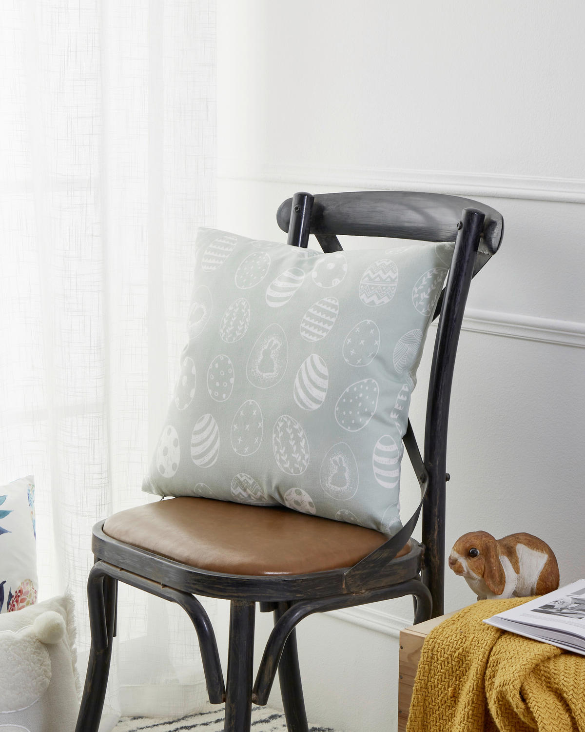ZIERKISSEN  45/45 cm   - Weiß/Grün, Basics, Textil (45/45cm) - Eglo
