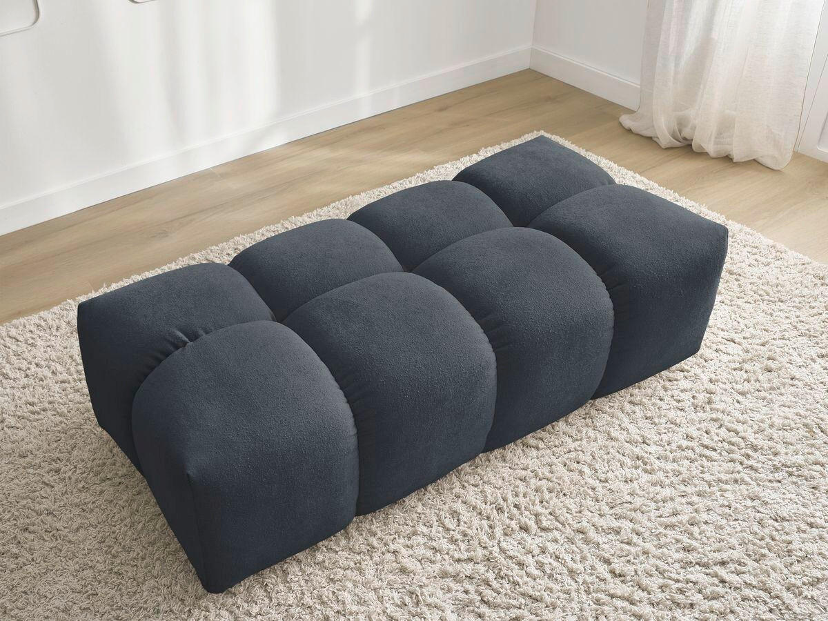 HOCKER EVEREST Struktur Dunkelblau  - Schwarz/Dunkelblau, MODERN, Kunststoff/Textil (140/70/40cm)