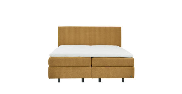 BOXSPRINGBETT 180/200 cm  in Bernsteinfarben  - Bernsteinfarben/Schwarz, KONVENTIONELL, Holz/Holzwerkstoff (180/200cm) - Dieter Knoll