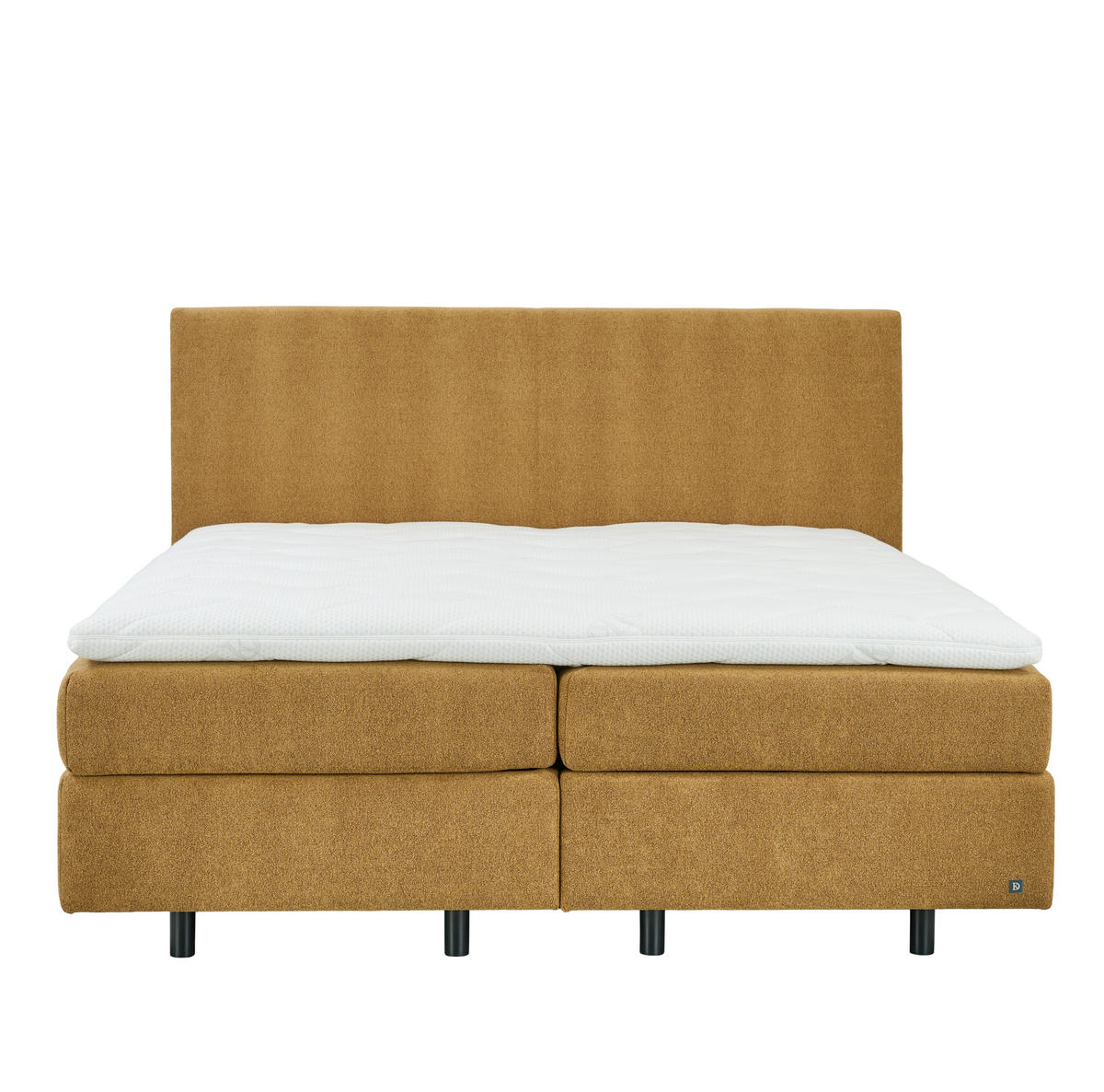 BOXSPRINGBETT 180/200 cm  in Bernsteinfarben  - Bernsteinfarben/Schwarz, KONVENTIONELL, Holz/Holzwerkstoff (180/200cm) - Dieter Knoll