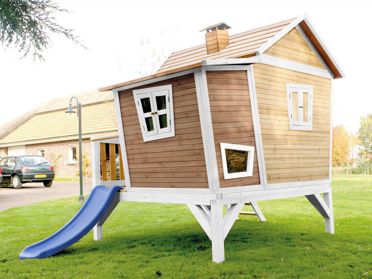 SPIELHAUS 123/12,8/152 cm  - Blau/Weiss, Konventionell, Holz/Kunststoff (123/12,8/152cm)