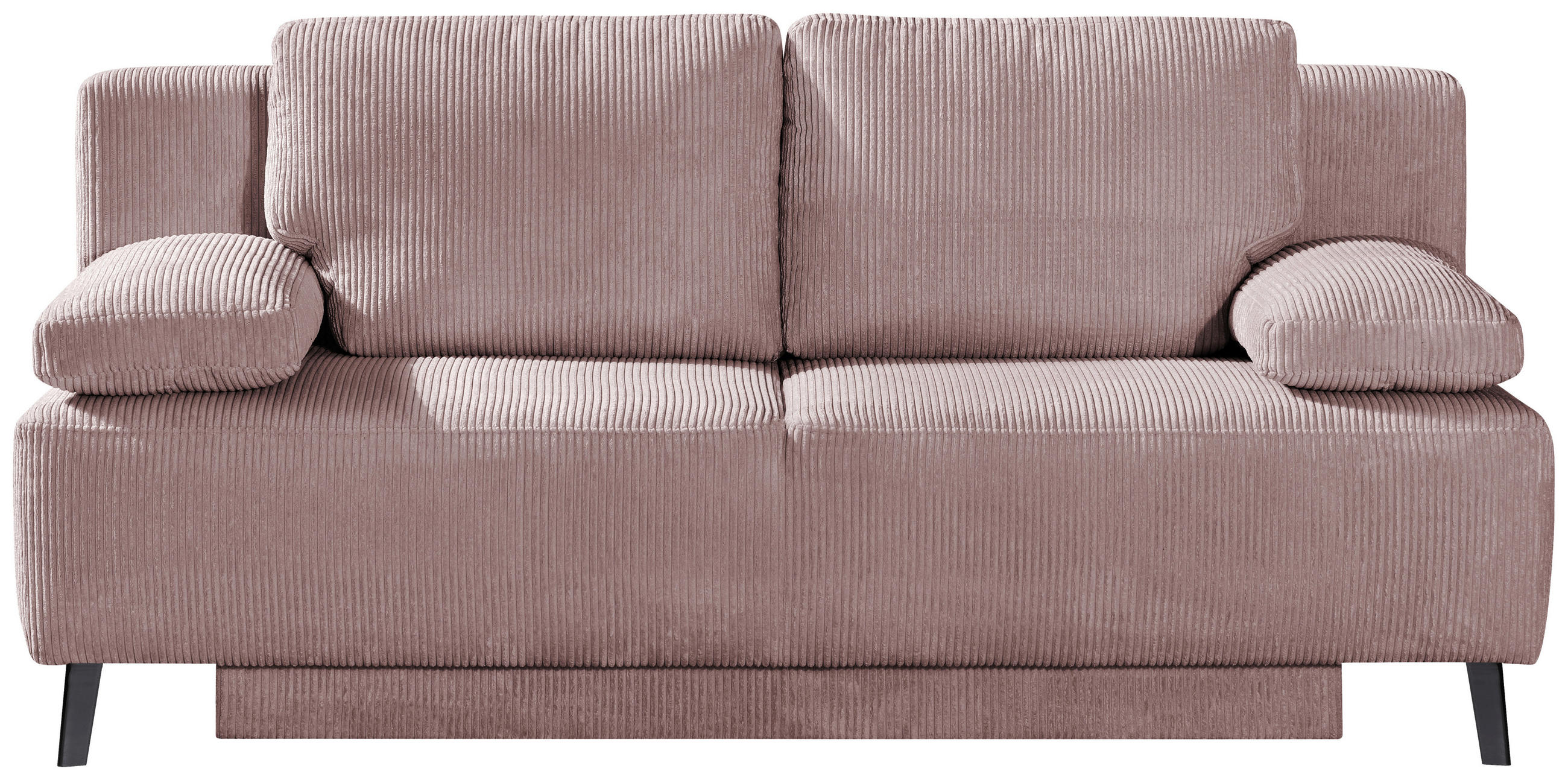 SCHLAFSOFA Cord Rosa  - Schwarz/Rosa, MODERN, Textil/Metall (197/92/88cm)