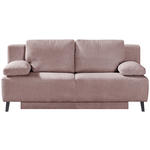 SCHLAFSOFA in Cord Rosa  - Schwarz/Rosa, MODERN, Textil/Metall (197/92/88cm) - Novel
