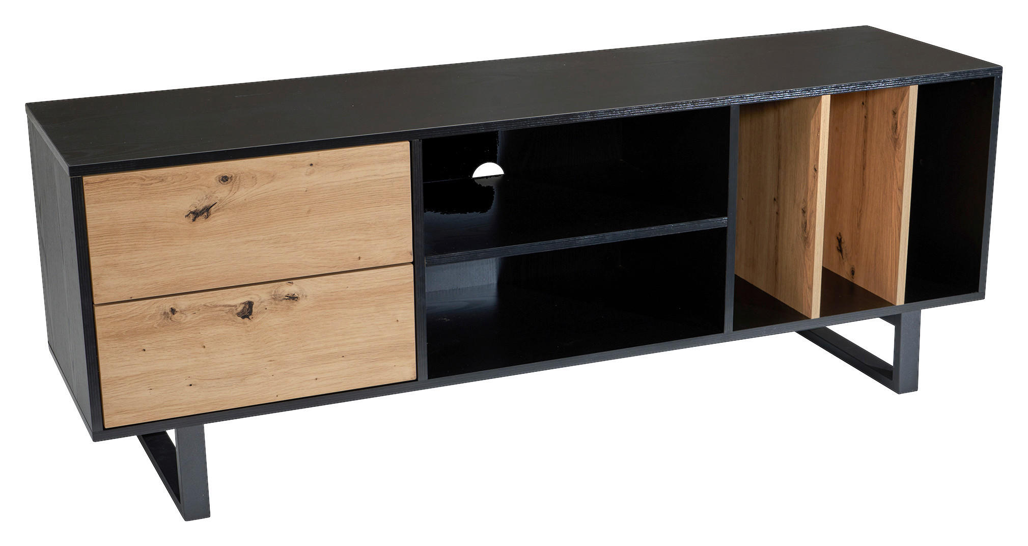 Livetastic NÍZKA KOMODA, čierna, 150/55/40 cm