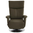 RELAXSESSEL in Leder Olivgrün  - Edelstahlfarben/Olivgrün, Design, Leder/Metall (78/112/85cm) - Cantus