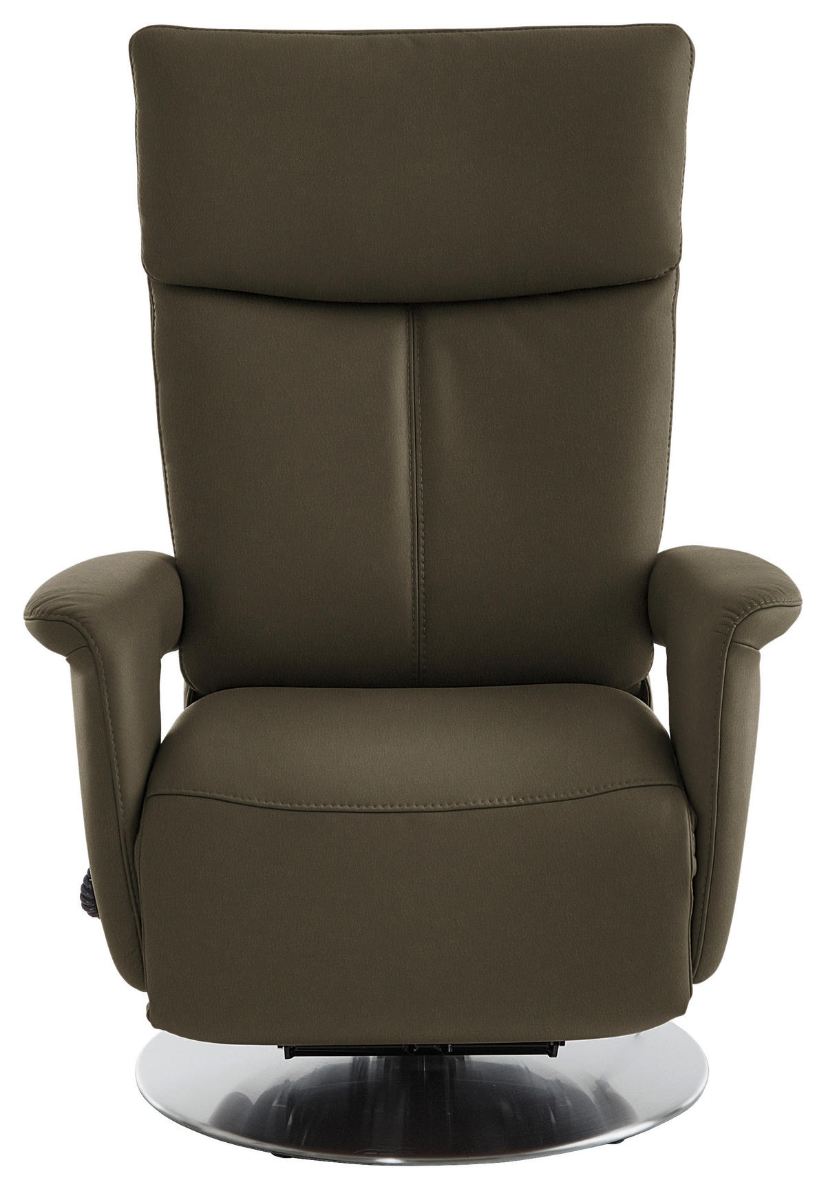 RELAXSESSEL in Leder Olivgrün  - Edelstahlfarben/Olivgrün, Design, Leder/Metall (78/112/85cm) - Cantus