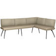 ECKBANK 225/165 cm  in Beige  - Beige/Schwarz, Design, Textil/Metall (225/165cm) - Moderano